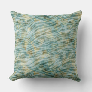 Blauwgroen Gold Zebra afdrukken Kussen