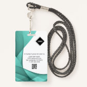 Blauwgroen golf | Werknemersfoto ID Bedrijfsbeveil Badge (Achterkant met draagriem)