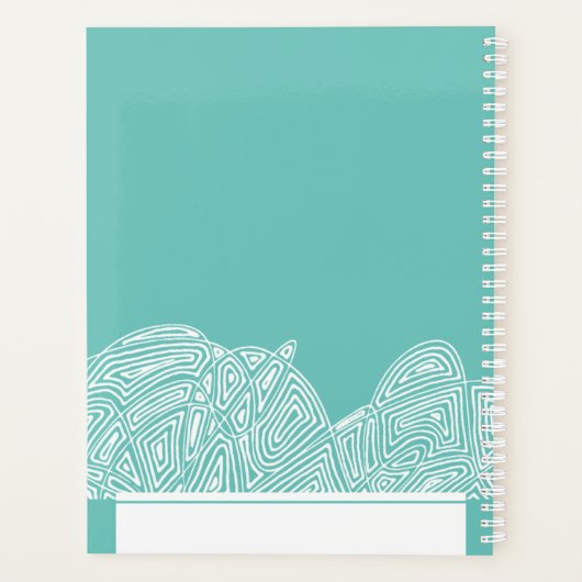 Blauwgroen golven planner (Achterkant)