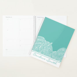 Blauwgroen golven planner