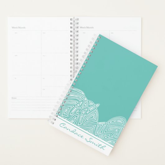 Blauwgroen golven planner (Display)