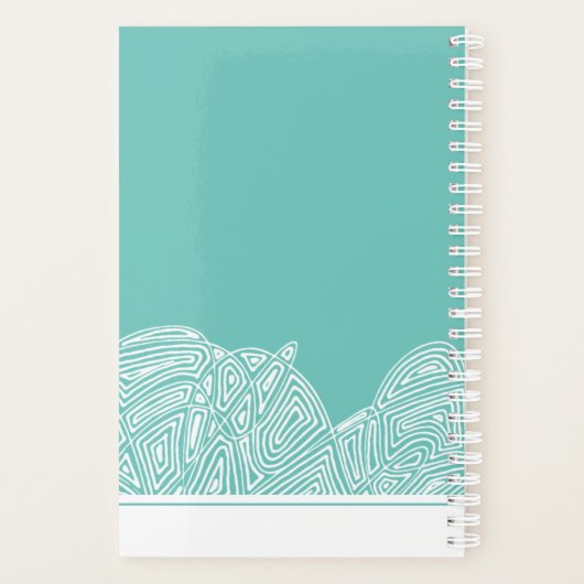 Blauwgroen golven planner (Achterkant)