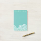 Blauwgroen golven post-it® notes (Op bureau)