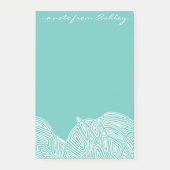 Blauwgroen golven post-it® notes (Voorkant)