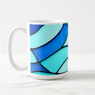 Blauwgroen golven van glas koffiemok