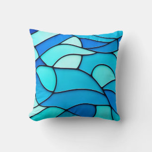 Blauwgroen golven van glas kussen