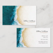 Blauwgroen golven voor de moderne oceaan gouden gl visitekaartje (Voorkant / Achterkant)
