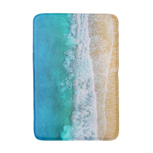 Blauwgroen golven waterbries badmat (Voorkant Verticaal)