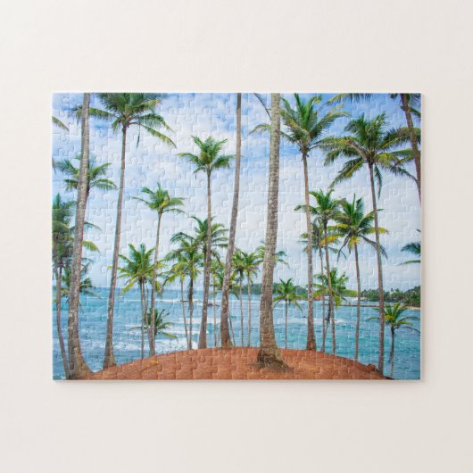 Blauwgroen golven waterbries legpuzzel (Horizontaal)