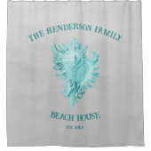 Blauwgroen gordijn met Shell-schoeisel (Voorkant)