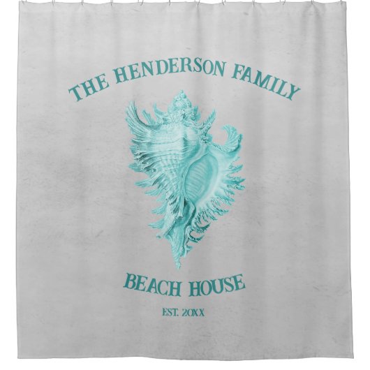 Blauwgroen gordijn met Shell-schoeisel (Voorkant)