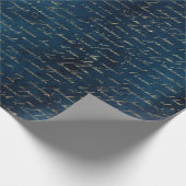 Blauwgroen gothic Gold Script Wrapping Paper Cadeaupapier (Hoek)