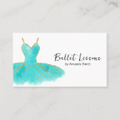Blauwgroen & Goud balletdansstudio instructeur Visitekaartje (Voorkant)