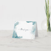 Blauwgroen & Goud Dank u kaart (Voorkant)