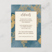 Blauwgroen Goud Elegante Abstracte Waterverf bruil Informatiekaartje (Voorkant)