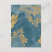 Blauwgroen Goud Elegante Abstracte Waterverf bruil Informatiekaartje (Achterkant)