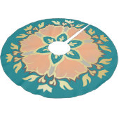 Blauwgroen, goud en perzikkerst Mandala Kerstboom Rok (Gekanteld)