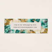 Blauwgroen Goud Luxe Floral Wedding Insert Kaart (Voorkant)