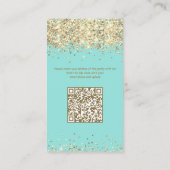Blauwgroen & Goud | Mini VIP Uitnodiging voor verj Informatiekaartje (Achterkant)