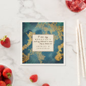 Blauwgroen Goud Modern Art Trouwbijbelvers Servet (Insitu)