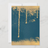 Blauwgroen Goud Modern Bijbelvers Christelijk Huwe Kaart (Achterkant)