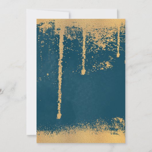 Blauwgroen Goud Modern Bijbelvers Christelijk Huwe Kaart (Achterkant)