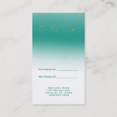 Blauwgroen & Goud Modern Glam Chic Verwijs een vri Aanbevelingskaartje (Achterkant)