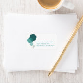 Blauwgroen & Goud Modern Hexagon Adreslabel Etiket (Insitu)