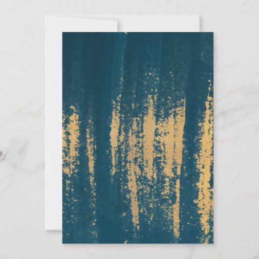 Blauwgroen Goud Moderne Kunst Bijbelvers Christeli Kaart (Achterkant)