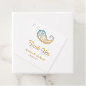 Blauwgroen & Goud Paisley Indiase bruiloft Dank u Bedankjes Labels (In situ)