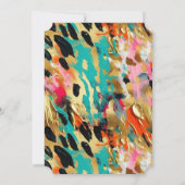 Blauwgroen goud Roze Leopard Paint Kaart (Achterkant)