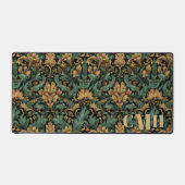 Blauwgroen & Goud Vintage William Morris Floral Mo Bureaumat (Voorkant)