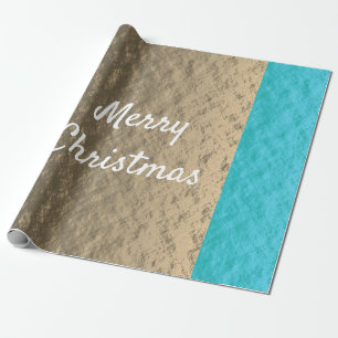 Blauwgroen goudblauw elegante kerst cadeaupapier