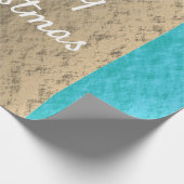 Blauwgroen goudblauw elegante kerst cadeaupapier (Hoek)