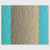 Blauwgroen goudblauw elegante kerstfeestdag cadeaupapier (Vlak)