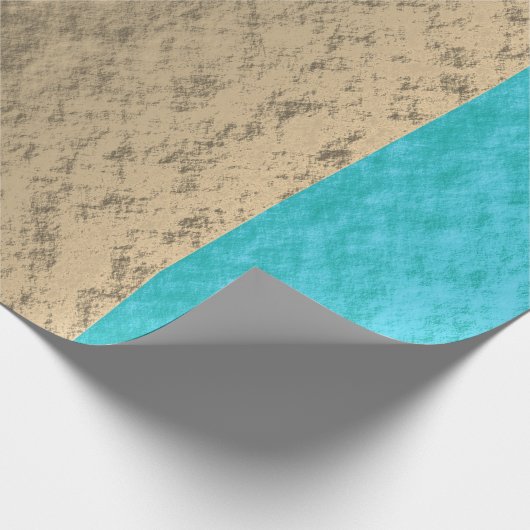 Blauwgroen goudblauw elegante kerstfeestdag cadeaupapier (Hoek)