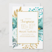 Blauwgroen goudbloem 100e verjaardag kaart (Voorkant)