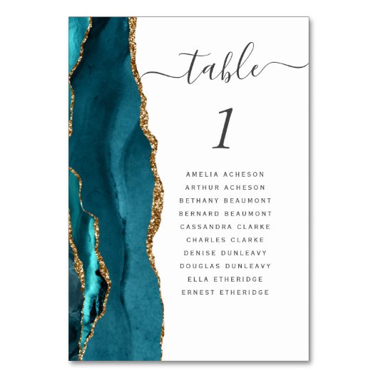 Blauwgroen goudbont kaart (Voorkant)