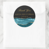 Blauwgroen goudbont voor weddenschap ronde sticker (Tas)