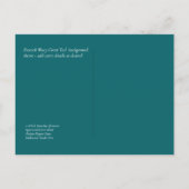 Blauwgroen goudbruding briefkaart (Achterkant)