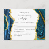 Blauwgroen goudbruding briefkaart (Voorkant)