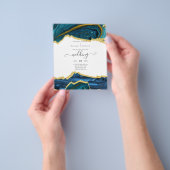 Blauwgroen goudbruding flyer (Hand)