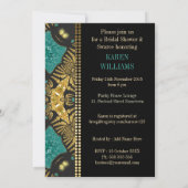 Blauwgroen+gouden Bohemen-bridale doucheruimte Kaart (Achterkant)