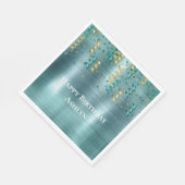 Blauwgroen gouden Confetti verjaardag Servet (Hoek)