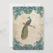 Blauwgroen gouden en Limoen bruiloft Kaart (Achterkant)