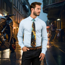 Blauwgroen gouden gemarmerd ontwerp Stropdas