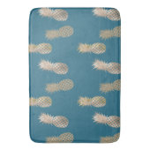Blauwgroen Gouden Glam Ananas Badmat (Voorkant Verticaal)