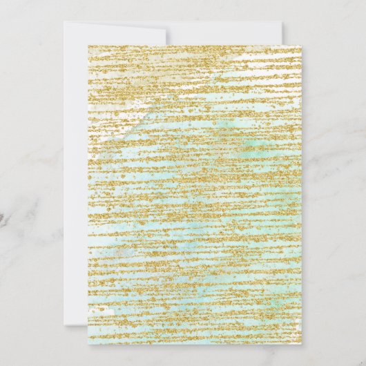 Blauwgroen Gouden Glitter Bubbles & Brews Volwasse Kaart (Achterkant)