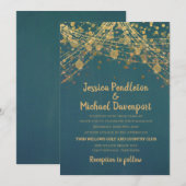 Blauwgroen gouden goudstaartwonden kaart (Voorkant / Achterkant)