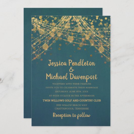 Blauwgroen gouden goudstaartwonden kaart (Voorkant / Achterkant)